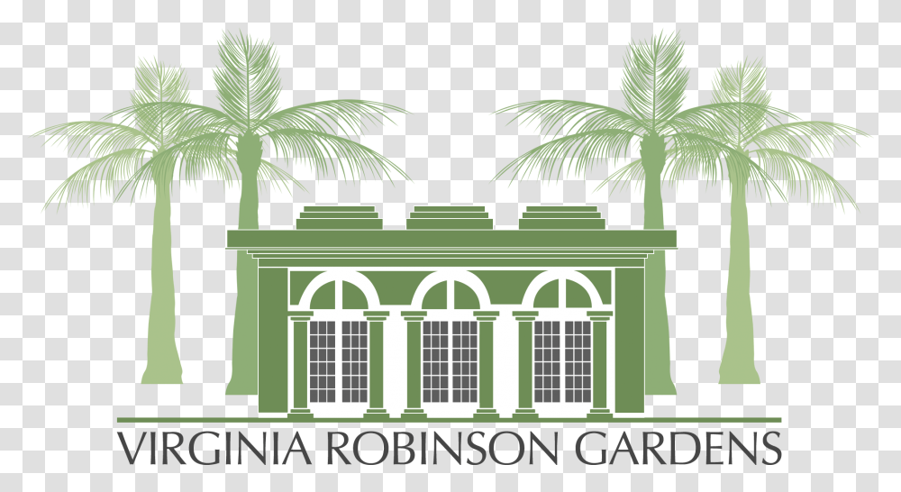 Robinson Gardens Virginia Robinson Gardens Logo, Palm Tree, Plant, Arecaceae, Window Transparent Png