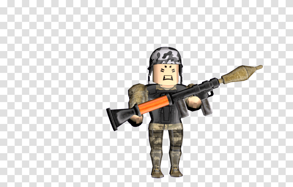 Roblox Character With Gun, Helmet, Person, Weapon Transparent Png