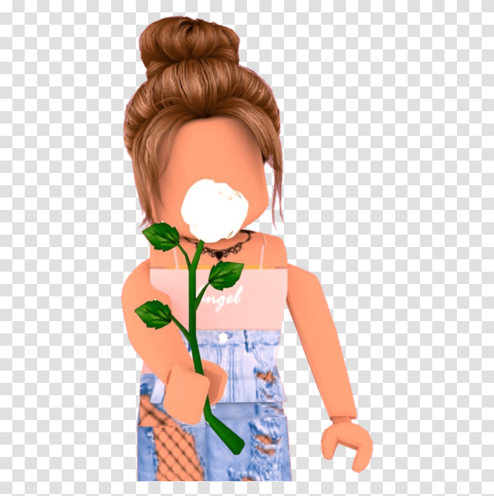 Roblox Girl Gfx Cute Bloxburg Sticker By Aesthetic Cute Roblox Character Girl, Plant, Flower, Blossom, Face Transparent Png