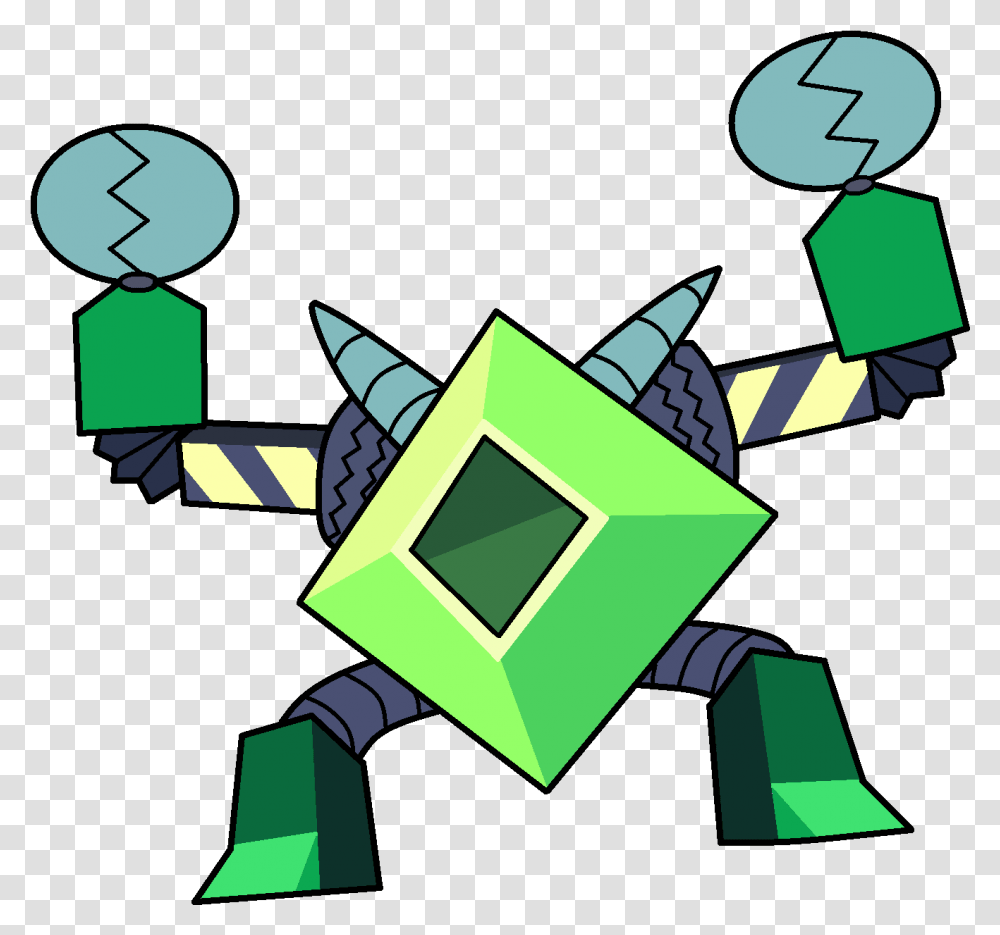 Robo Da Peridot Steven Universe Peridot Robot, Recycling Symbol, Green, Triangle, Sleeve Transparent Png