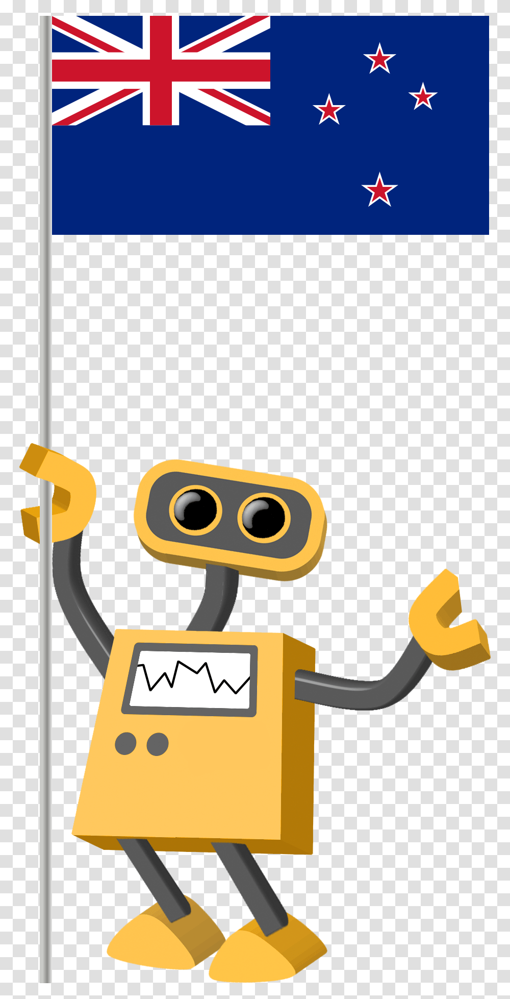 Robot 39 Nz Flag Bot New Zealand Tim Stop Sign Image Cartoon, Trophy, Poster, Advertisement Transparent Png