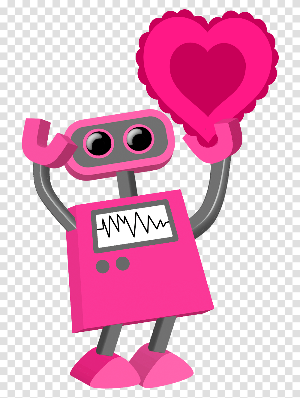 Robot 67 Be My Valentine Tim Pink Robot Cartoon, Sign, Symbol Transparent Png