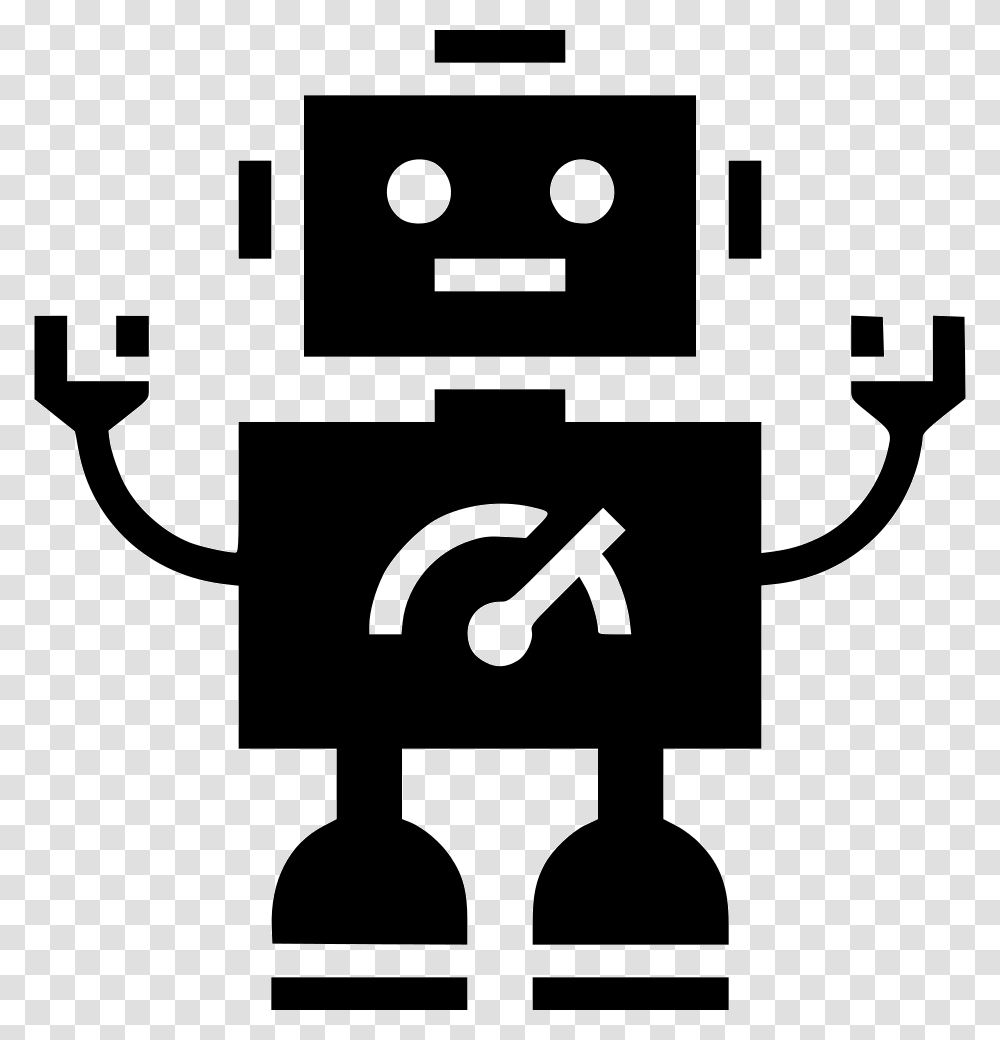 Robot Android Droid Robotics Icon, Cross, Stencil Transparent Png