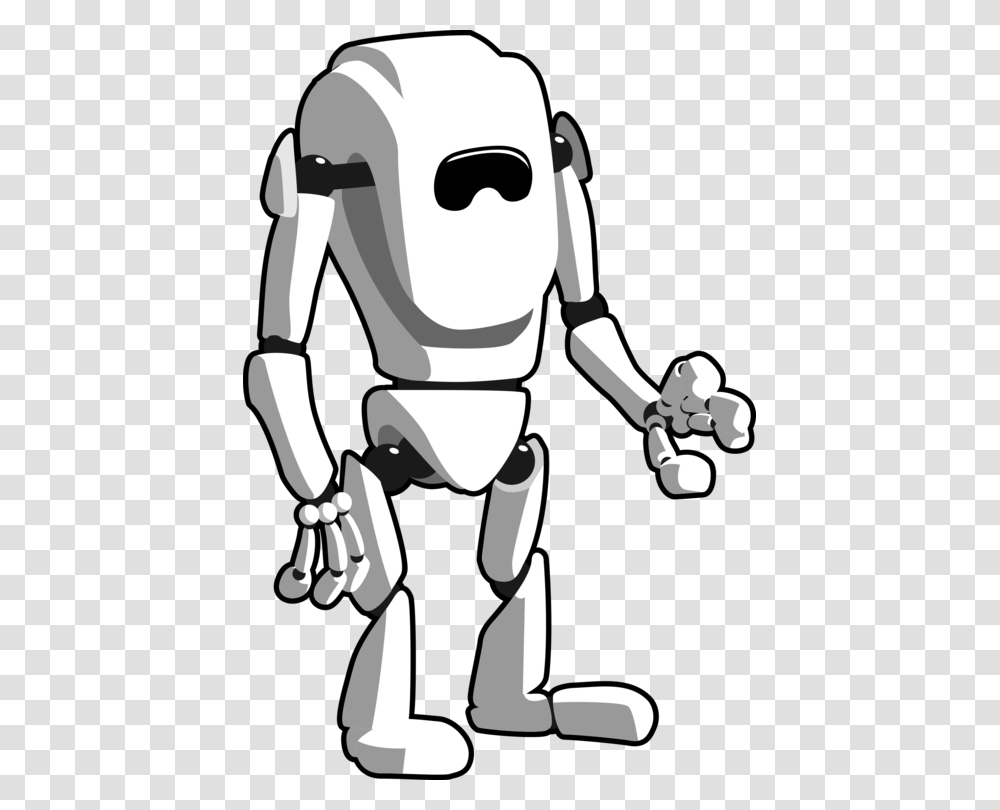 Robot Black And White Android Art, Stencil, Drawing, Hand, Doodle Transparent Png