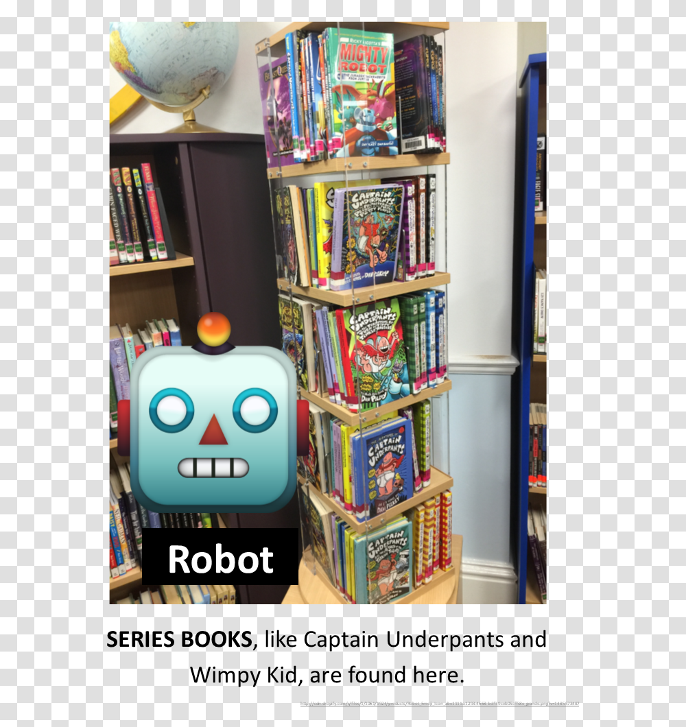 Robot Emoji, Book, Furniture, Shelf, Bookcase Transparent Png