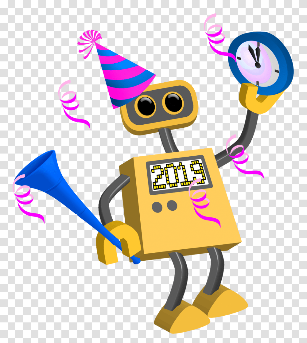 Robot Happy New Year, Apparel, Party Hat Transparent Png
