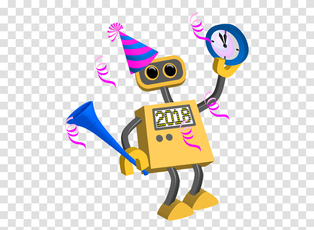 Robot Happy New Year Tim, Light Transparent Png