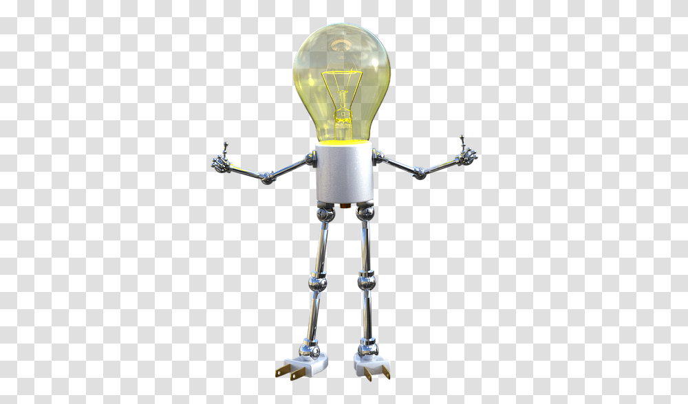 Robot, Light, Lamp, Lightbulb Transparent Png