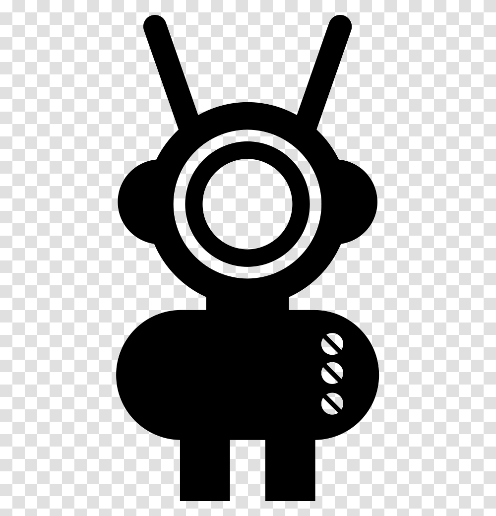 Robot Of Rounded Head Robot, Camera, Electronics, Webcam, Stencil Transparent Png