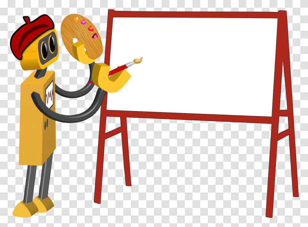Robot Painting Clipart, White Board, Crowd, Audience, Balance Beam Transparent Png