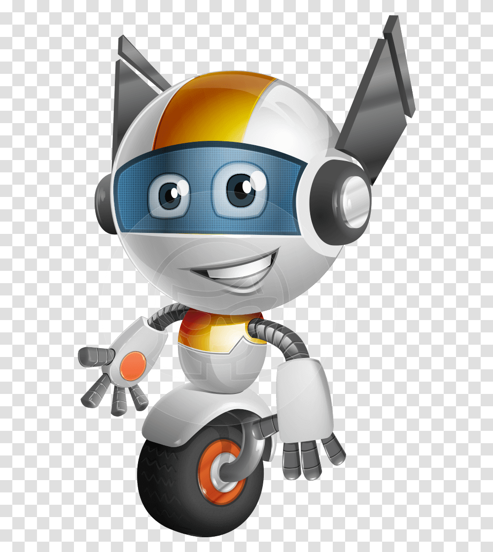 Robot Vector Cartoon Character Design Robot With One Wheel, Toy Transparent Png