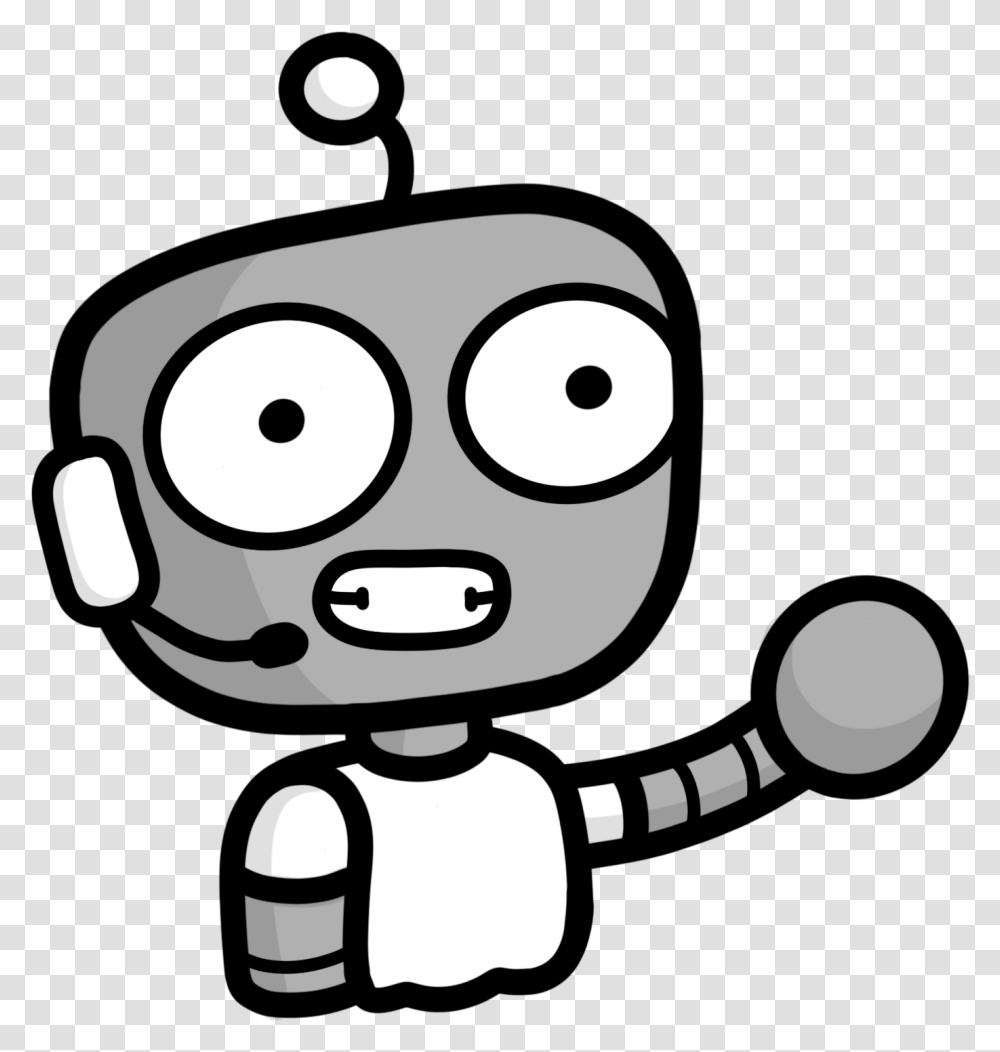 Robot With Speech Bubble Representing Talking Modern Technology In Clip Art, Head, Face, Stencil, Portrait Transparent Png