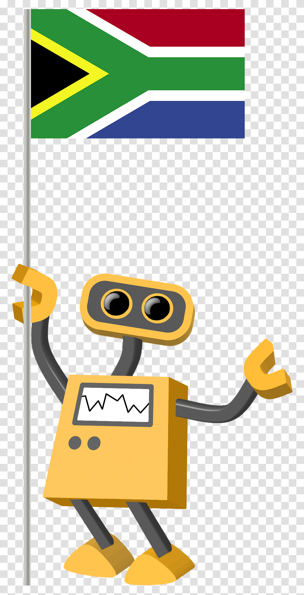 Robot With Stop Sign, Light, Security, Label Transparent Png