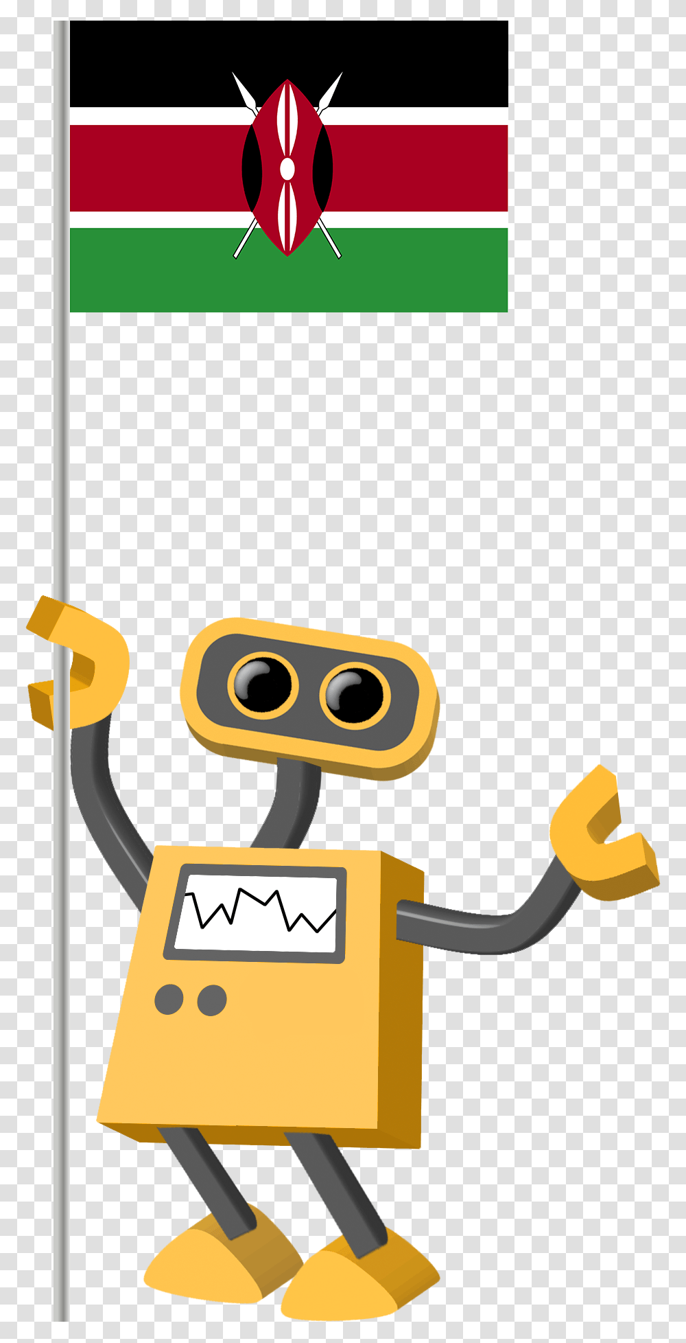 Robot With Stop Sign, Light, Security, Label Transparent Png