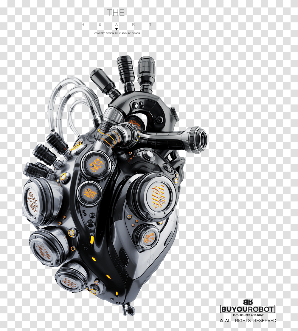 Robotic Heart 3d Model Ii Mechanical Engineering, Machine, Motor, Camera, Electronics Transparent Png