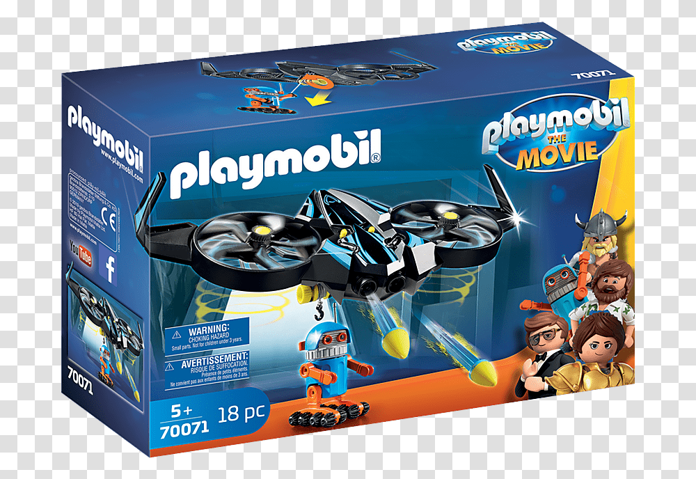Robotitron With Drone Playmobil, Airplane, Person, Machine Transparent Png