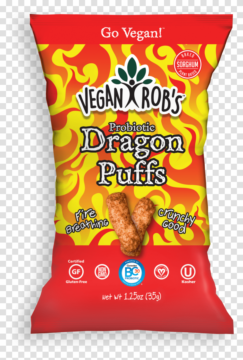 Robquots Brands Vegan Robquots Probiotic Dragon Puffs Vegan Rob's Dragon Puffs, Food, Snack, Fried Chicken Transparent Png