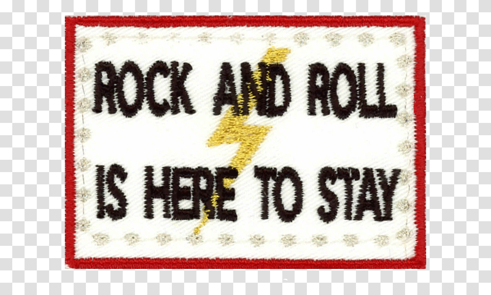Rock And Roll Rock And Roll Is Here To Stay Patch, Rug, Label, Word Transparent Png