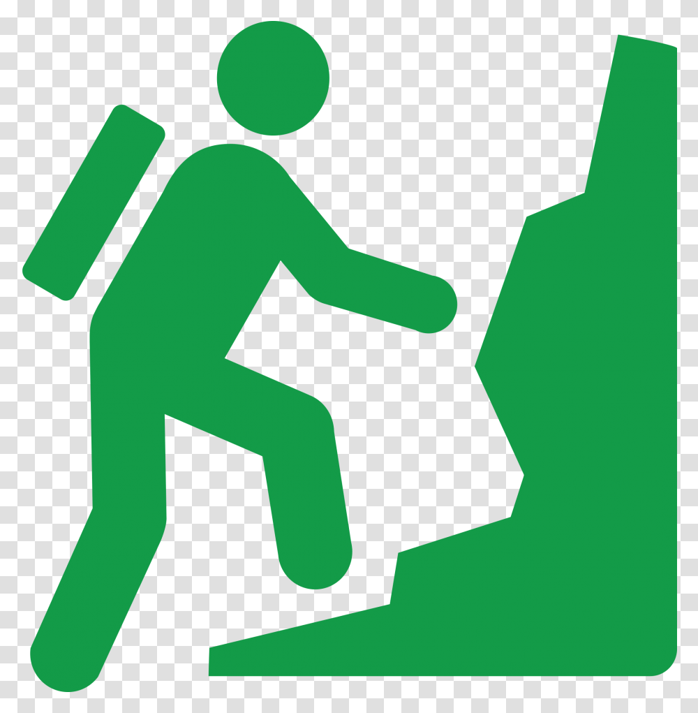 Rock Climbing Climber Tile Coaster Clipart Download Mountain Climbing Icon Free, Pedestrian, Person, Recycling Symbol Transparent Png