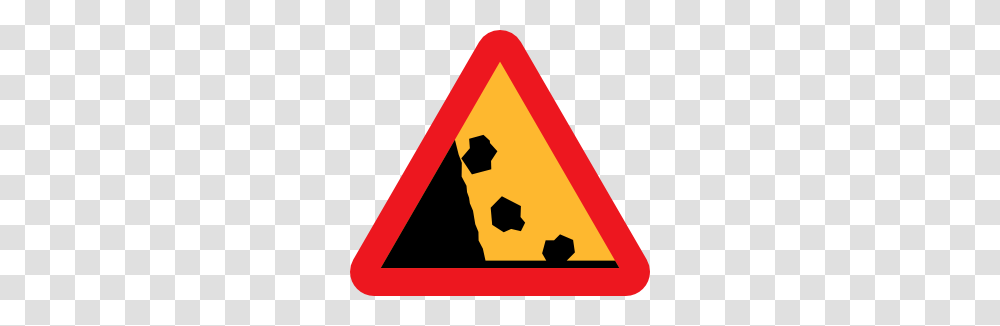 Rock Clipart Falling Rock, Road Sign, Stopsign Transparent Png