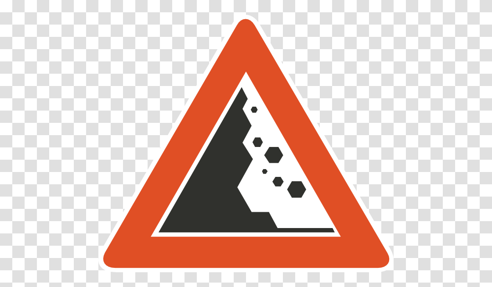 Rock Clipart Falling Rock, Triangle, Sign, Road Sign Transparent Png