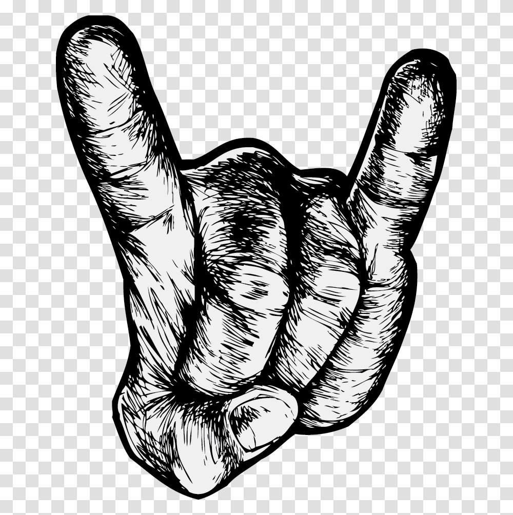 Rock Music Drawing Of A Hand Punch, Fist, Bird, Animal Transparent Png