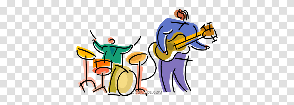 Rock Musicians Royalty Free Vector Clip Art Illustration, Musical Instrument, Drum, Percussion, Leisure Activities Transparent Png