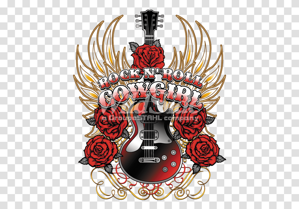 Rock N Roll Cowgirl Illustration, Guitar, Leisure Activities, Musical Instrument, Label Transparent Png