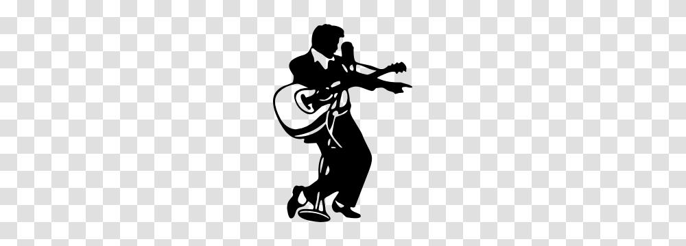 Rock N Roll With Record Sticker, Person, Human, Silhouette, Musician Transparent Png