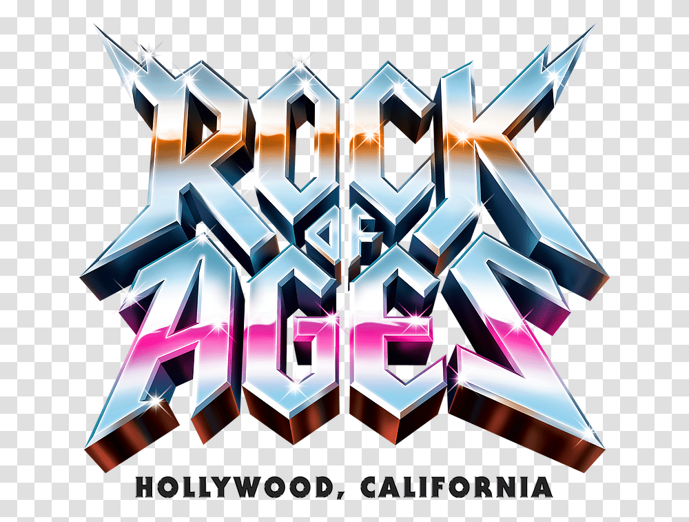 Rock Of Ages Hollywood Logo Orange Pink Rock Of Ages 10th Anniversary Tour, Poster, Advertisement Transparent Png