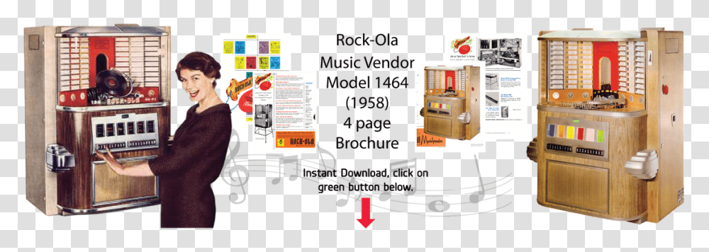 Rock Ola Music Vendor Model 1464, Person, Human, Poster, Advertisement Transparent Png