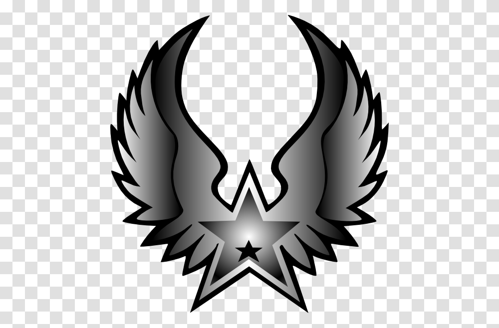 Rock Star Black Star Clip Art, Emblem, Bird, Animal Transparent Png
