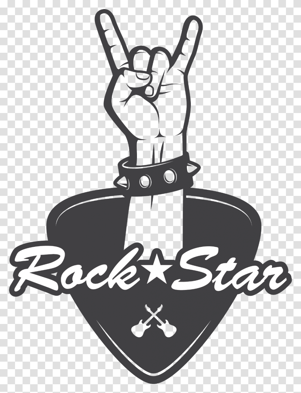 Rock Star Rockstar, Hand, Stencil, Fist Transparent Png