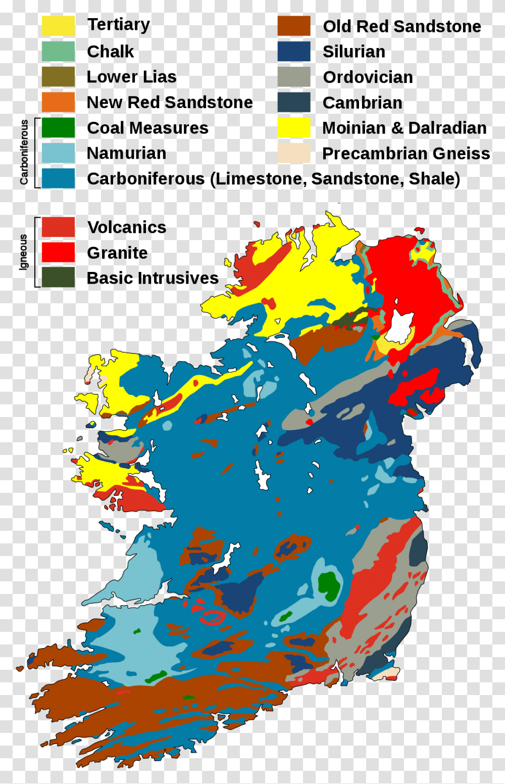 Rock Types In Ireland, Plot, Map Transparent Png