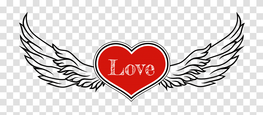 Rocker Heart With Wings Clipart Gallery, Label, Sticker, Interior Design Transparent Png