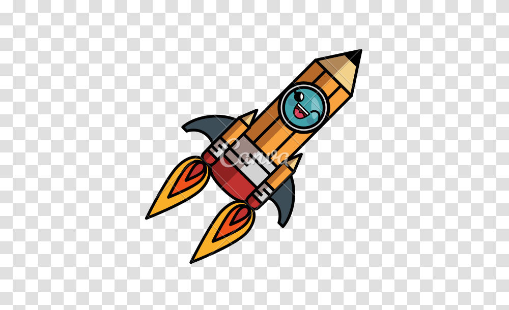 Rocket Clipart Black And White, Crayon, Weapon, Weaponry, Insect Transparent Png