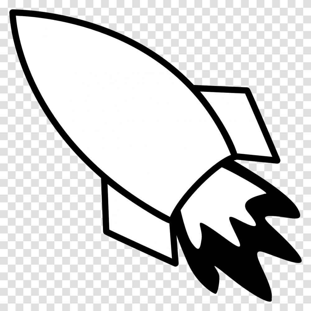 Rocket Clipart Black And White, Weapon, Weaponry, Stencil Transparent Png