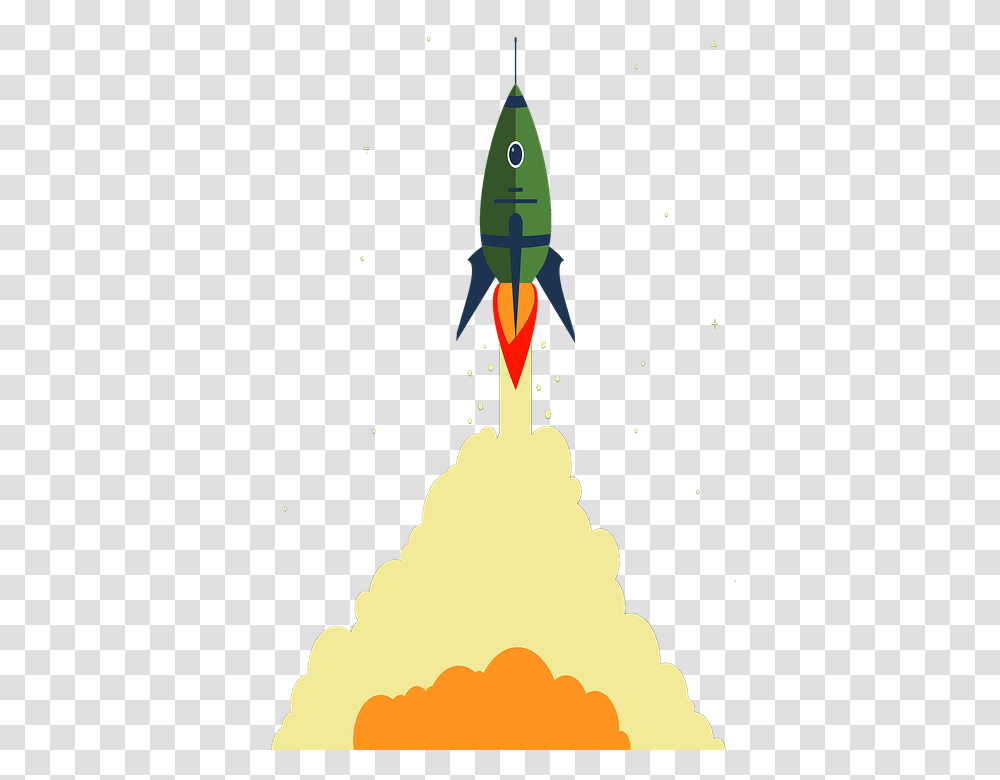 Rocket Flat Space Start Grow Upgrade Star Cosmos Rocket Flat, Launch, Vehicle, Transportation, Missile Transparent Png