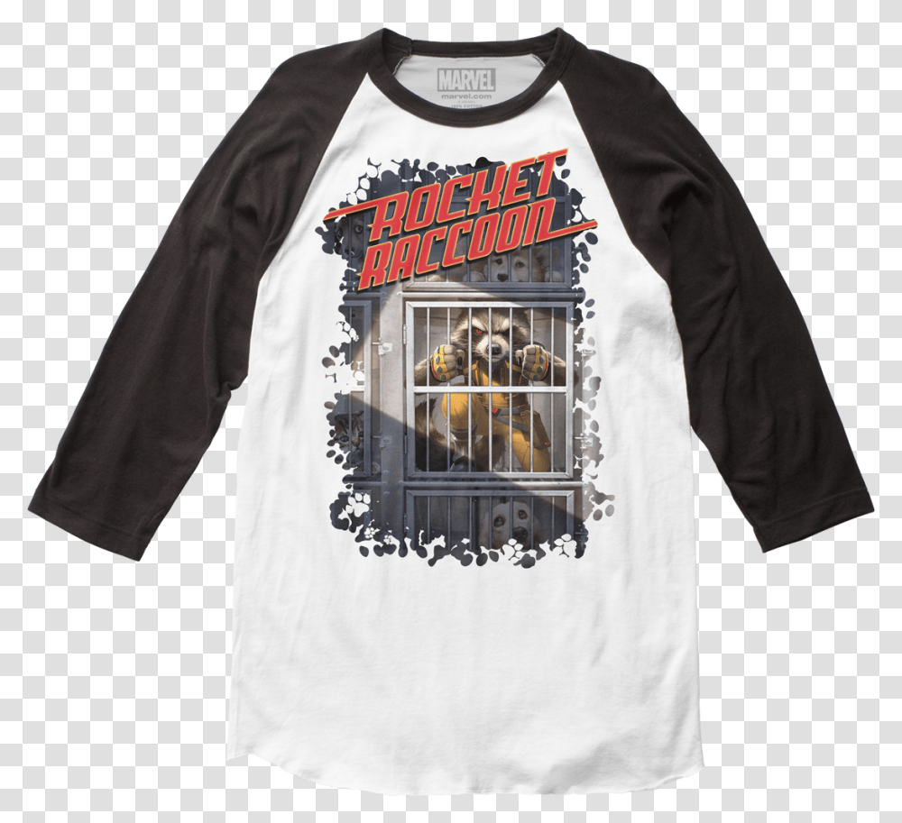Rocket Raccoon Raglan Baseball Shirt, Sleeve, Apparel, Long Sleeve Transparent Png