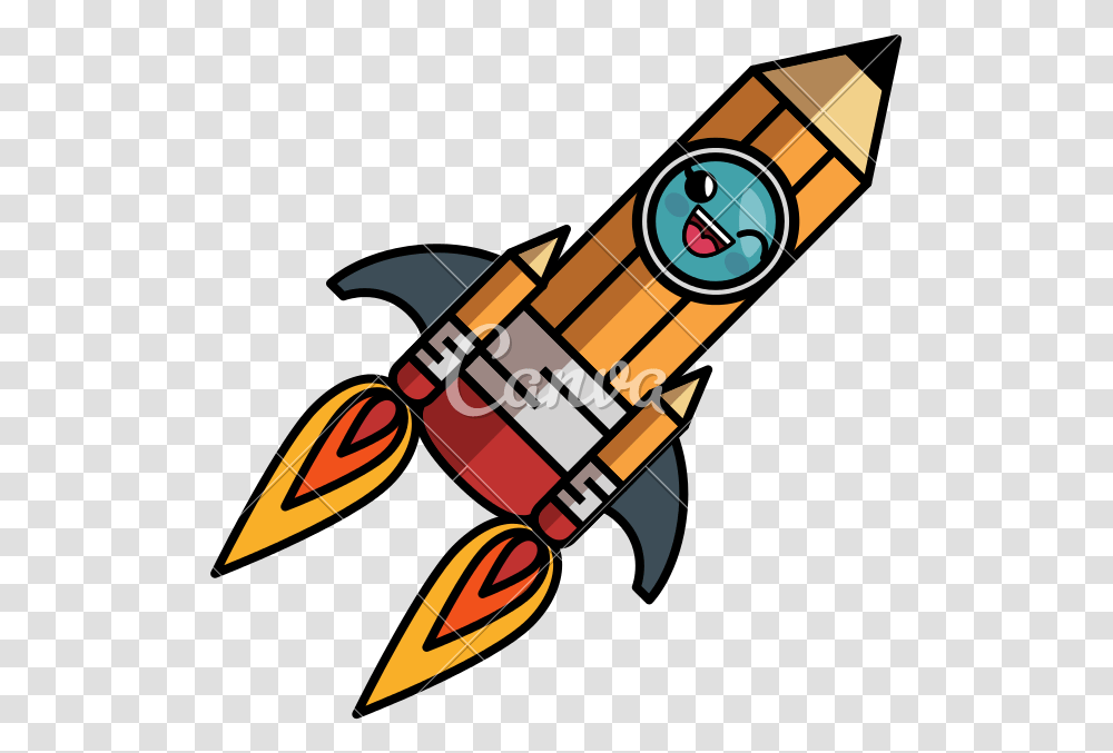 Rocket Ship Kawaii Rocketship Pencil Icon Icons Cartoon, Dynamite, Bomb, Weapon, Weaponry Transparent Png