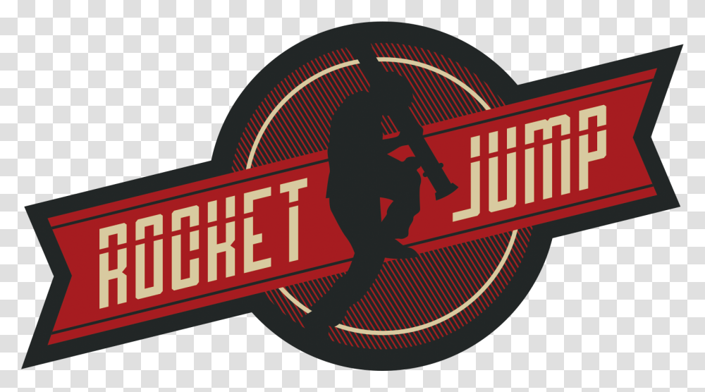 Rocketjump Logo Rocket Jump Logo, Person, Emblem, Badge Transparent Png