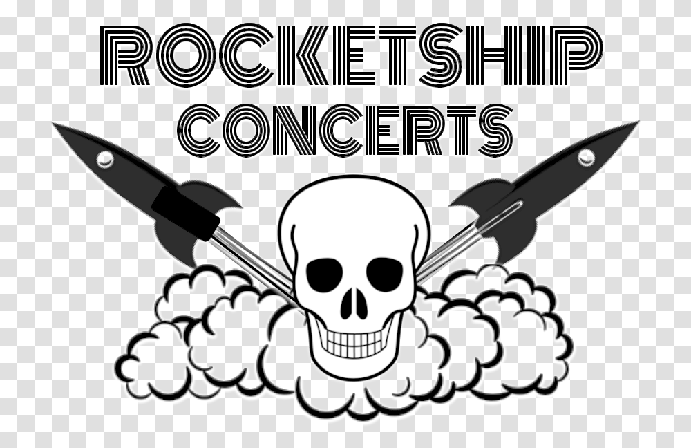 Rocketship Concerts Logo Cartoon Smoke Rocket Launch, Pirate, Emblem Transparent Png