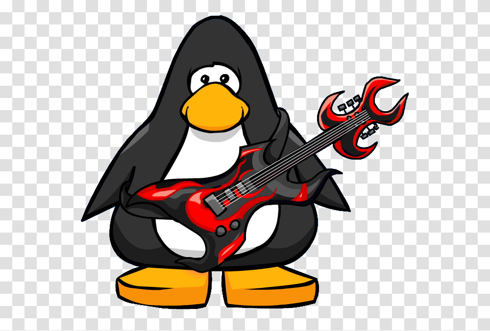 Rockin Club Penguin Clown Penguin, Leisure Activities, Guitar, Musical Instrument, Bass Guitar Transparent Png