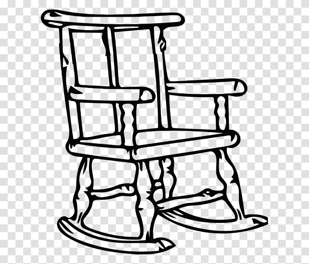 Rocking Chair 3 Rocking Chair Clipart Black And White, Furniture, Piano, Leisure Activities, Musical Instrument Transparent Png