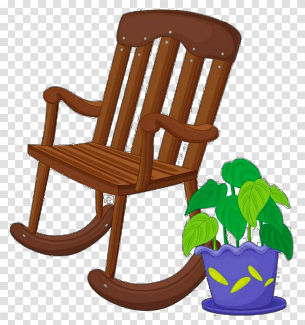 Rocking Chair Cartoon, Furniture Transparent Png