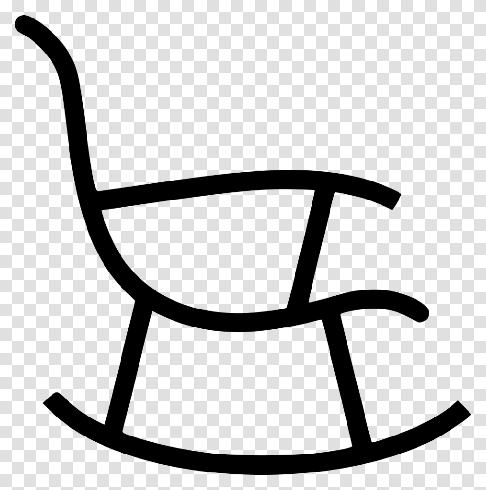 Rocking Chair Rocking Chair Outline Vector, Furniture, Stencil Transparent Png