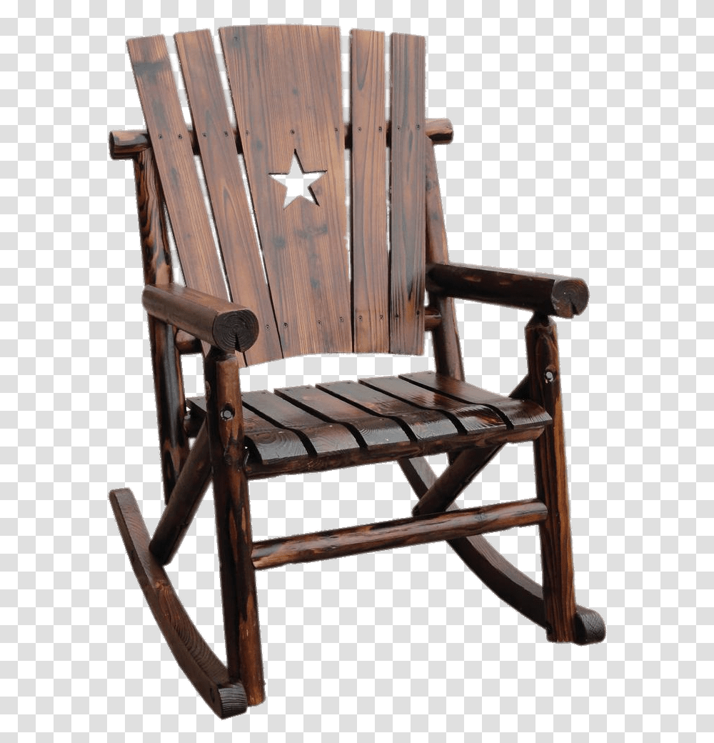 Rocking Chair With Star Decoration Wooden Rocking Chairs, Furniture, Armchair Transparent Png