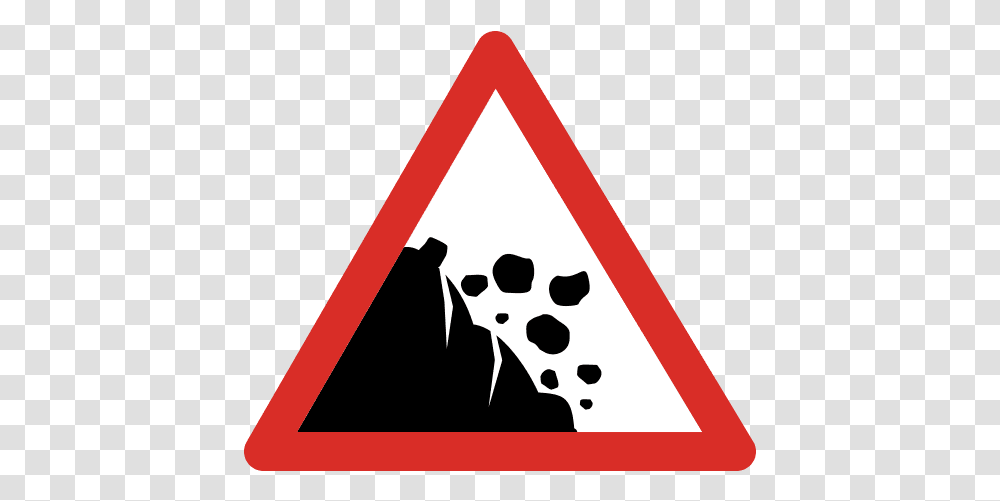 Rocks Falling Sign Icon And Svg Vector Free Download Dot, Symbol, Triangle, Road Sign Transparent Png