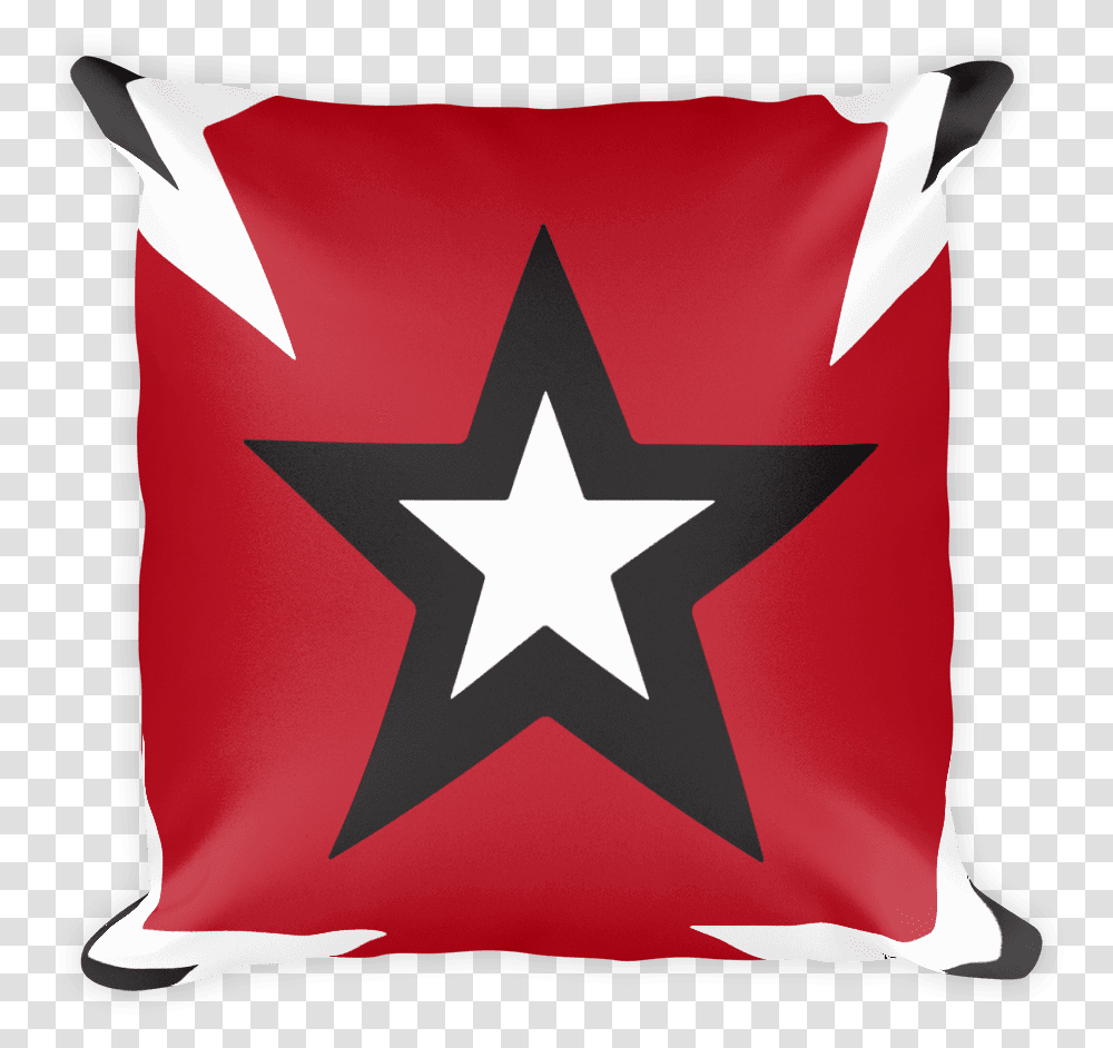 Rockstar Black And White And Red Square Pillow New Proposed Flag For Hong Kong, Cushion, Star Symbol Transparent Png