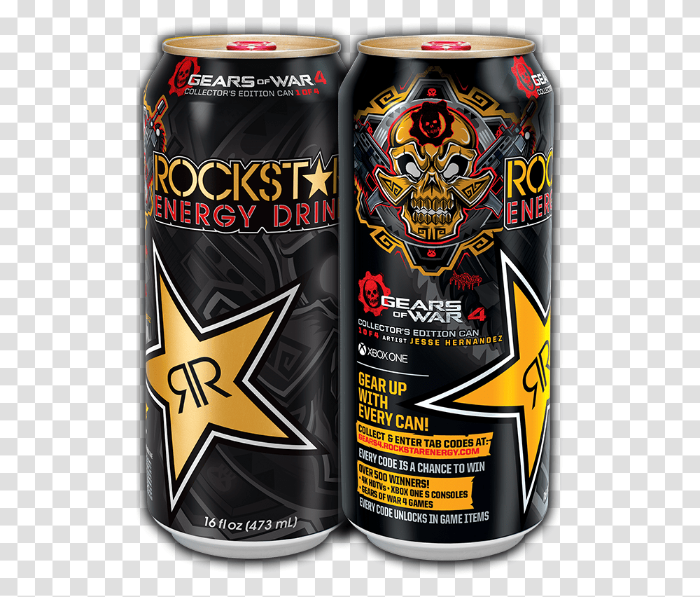 Rockstar Energy Drink Gears Of War Download Gears 5 Rockstar Cans, Tin, Beer, Alcohol, Beverage Transparent Png